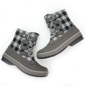 UGG Decatur Cobblestone Short Plaid Rain Boots